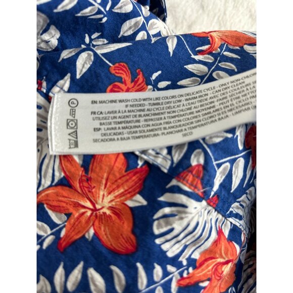 Ariat Men Floral Hawaiian Shirt XS Blue Tropical Short Sleeve Button Down Cotton - Picture 6 of 9